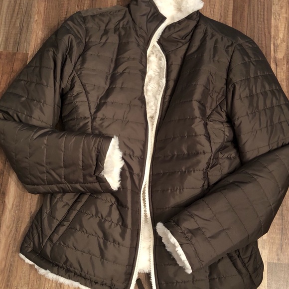 Me Jane Jackets & Blazers - Me Jane Reversible Puffer Faux Fur Jacket